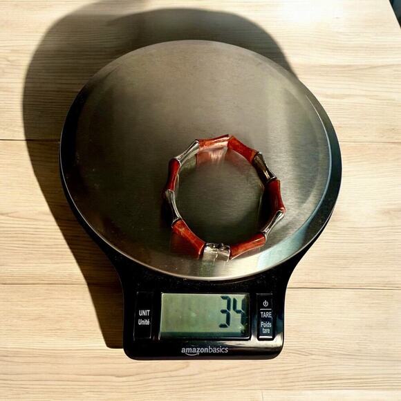 JAY KING Desert Rose Trading Bamboo Red Coral Sterling Silver 925 Bracelet 34g - Picture 4 of 12